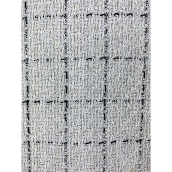 Zara Women's S Cream Black Woven Raw Hem Button Up Shacket - Picture 6 of 6